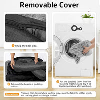 GGIB Calming Dog Bed Fluffy Plush Dog Mat for Furniture Protector with Removable Washable Cover for Large Medium Small Dogs and Cats (Small,Grey)
