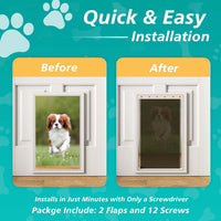 2-Pack Large Dog Door Replacement Flaps with Screws – Essentials for Dogs - 2-flap / Extra Large - image 3
