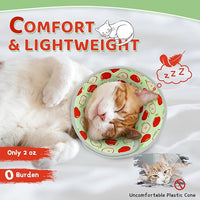 Cat Cone Collar Soft to Stop Licking, Adjustable, Foldable Lightweight Kitten Cones After Surgery Recovery for Cats & Kittens, Cat Cone Alternative (AppleRed, L)