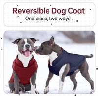 Lelepet Reversible Dog Coat Windproof Dog Jacket Lightweight Puffer - Large / Wine Red - image 2