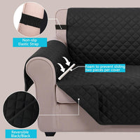 U-NICE HOME Loveseat Sofa Cover for 2 Cushion Couch, Dark Grey – Essentials for Pets - Black/Black / 45''loveseat-small - image 3