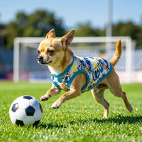 CuteBone Dog Shirts 2-Pack Soft Pet Clothes Breathable Summer Vest - X-Small / Soccer Splash - image 4