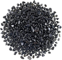 WAYBER 2 Lbs/920g Black Obsidian Quartz Crystal Stones Irregular Decorative Rocks Aquarium Pebbles Gravels for Fish Turtle Tank/Succulent Plants/Air Plants Decoration (Fill 2 Cups)