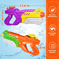 Quanquer 3 Pack Water Guns for Kids Adults - Orange Pink Purple - image 2