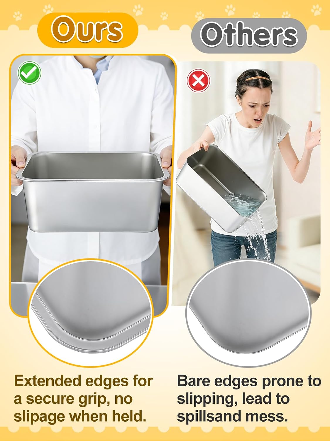 2Pcs 4 Gallons Food Grade Stainless Steel Extra Large Dog Bowls – Essentials for Dogs - 4 Gallons - image 3