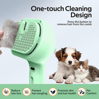 Pet Grooming Brush with Electronic Mist Spray - Green - image 3