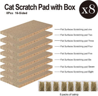 4 Packs in 1 Cat Scratch Pad with Box, Cat Scratcher Cardboard - 8 PCS - image 2