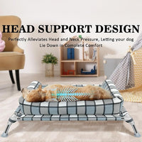 Elevated Raised Dog Bed Cot - Cooling Raised Dog Beds with Bolster Portable Washable Pet Cot Bed with Metal Frame Dogs Hammock Bed for Indoor & Outdoor
