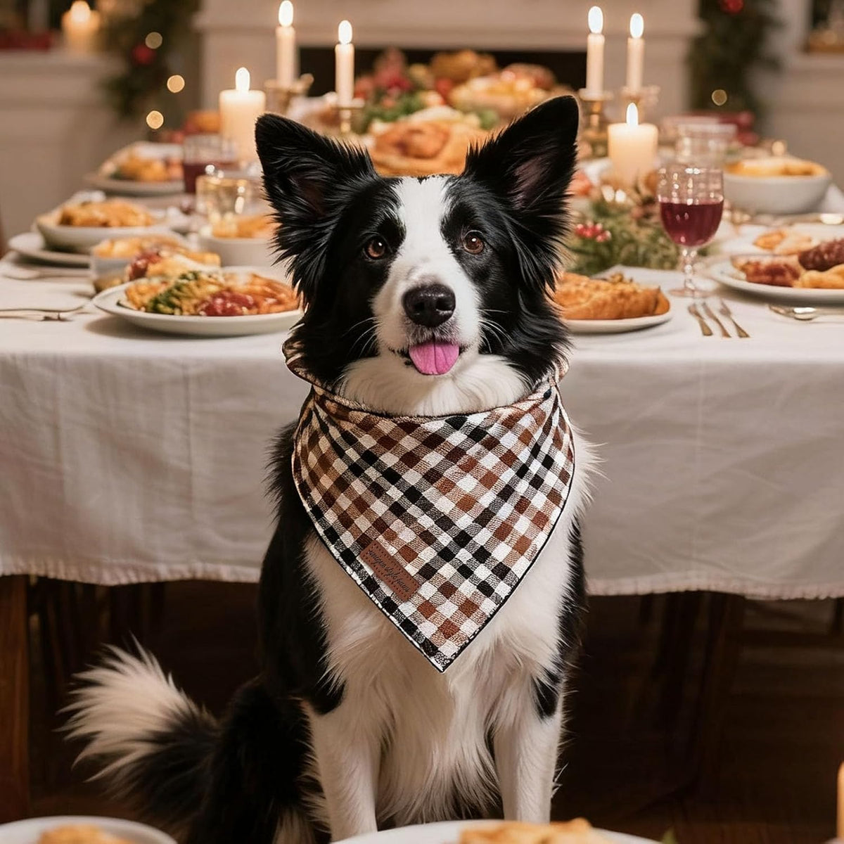 Dog Bandanas 1PC Washable Cotton Triangle Dog Scarfs for Small Medium - Large / Fall - image 3