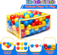 Hovenlay 100 ball pit balls in red, yellow and blue with clear storage bag - view 8
