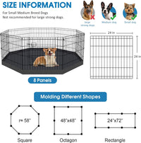 PEEKABOO Foldable Rustproof Dog Playpen with Door, 8 Panels 24"H – Essentials for Dogs - 8 Panels 24"H x 24"W Playpen+Bottom Pad - image 4