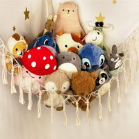 Stuffed Animal Toy Storage Hammock with LED Light - Beige / XL (43"*43"*55") - image 3
