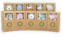 100% Organic Cotton Baby Toys Blue Teddy Bear 6.5" Stuffed Animals for Newborn