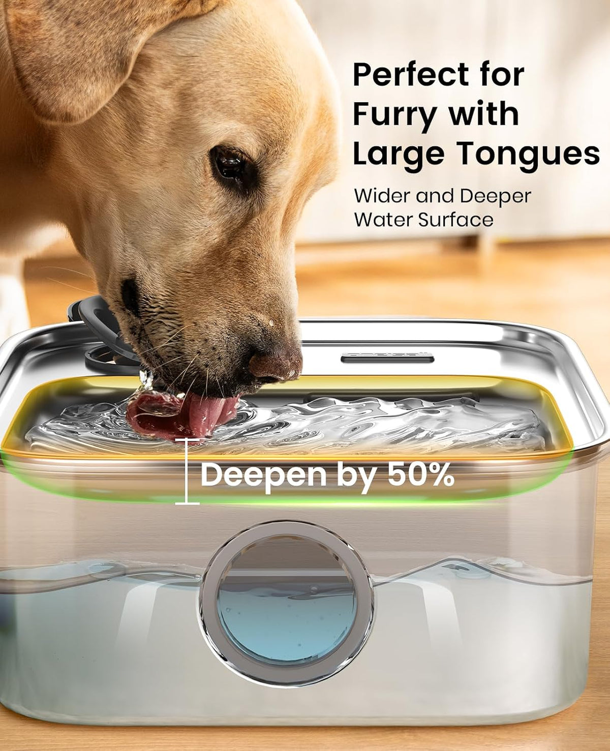 oneisall 10L/2.6Gal Dog Water Fountain for Large Dogs – Essentials for Dogs - 10L Dog Fountain+2 Sets Filters - image 4