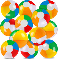 Vellibring 24 Pack 12" Summer Inflatable Beach Balls Bulk for Kids – Fun for Kids & Family - Rainbow - Pack of 12