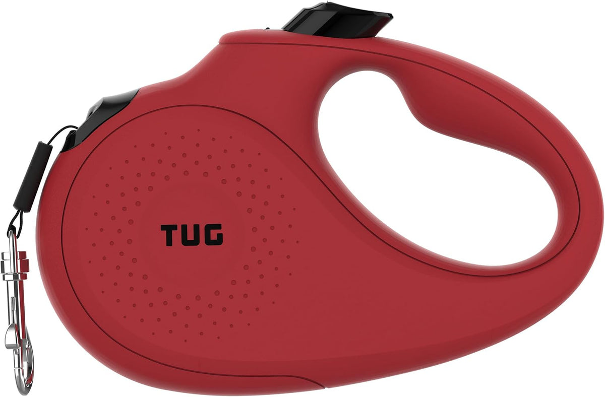 TUG Monochrome 360° Tangle-Free Retractable Dog Leash - Red / Medium, 16 ft