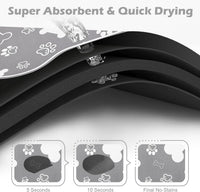 Dog Cat Food Mat, Rapid Absorbent Pet Feeding Mat - 18"L x 12"W / Bone Shaped Grey - image 2