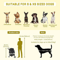 Pet Stroller Dog Stroller Portable Travel 3 Wheel Foldable Cat Stroller with Storage Basket and Cup Holder for Small and Medium Cats,Dogs,Puppy,Black