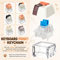 6 Pcs Keyboard Fidget Toy Keyboard Fidget Keychain - Retro / Cat / 6 - image 3
