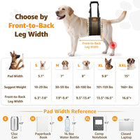 Adjustable dog sling for large dogs with fleece lining, oxford fabric cover and padded handles - view 3