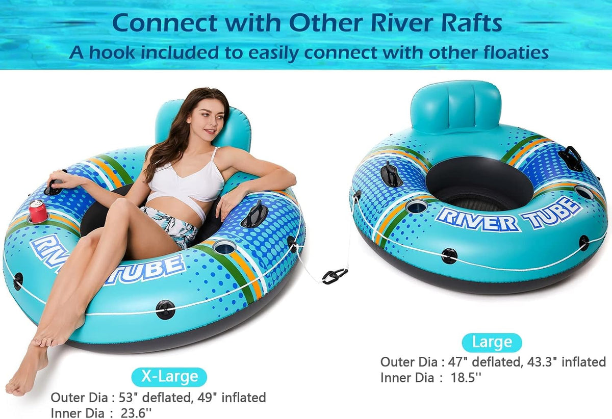 Jasonwell Inflatable River Tube Float - X-Large / Cyan - image 2