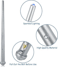 Gejoy 2 Pcs Magic Wand for Kid Light up with Sound - Silver - image 2