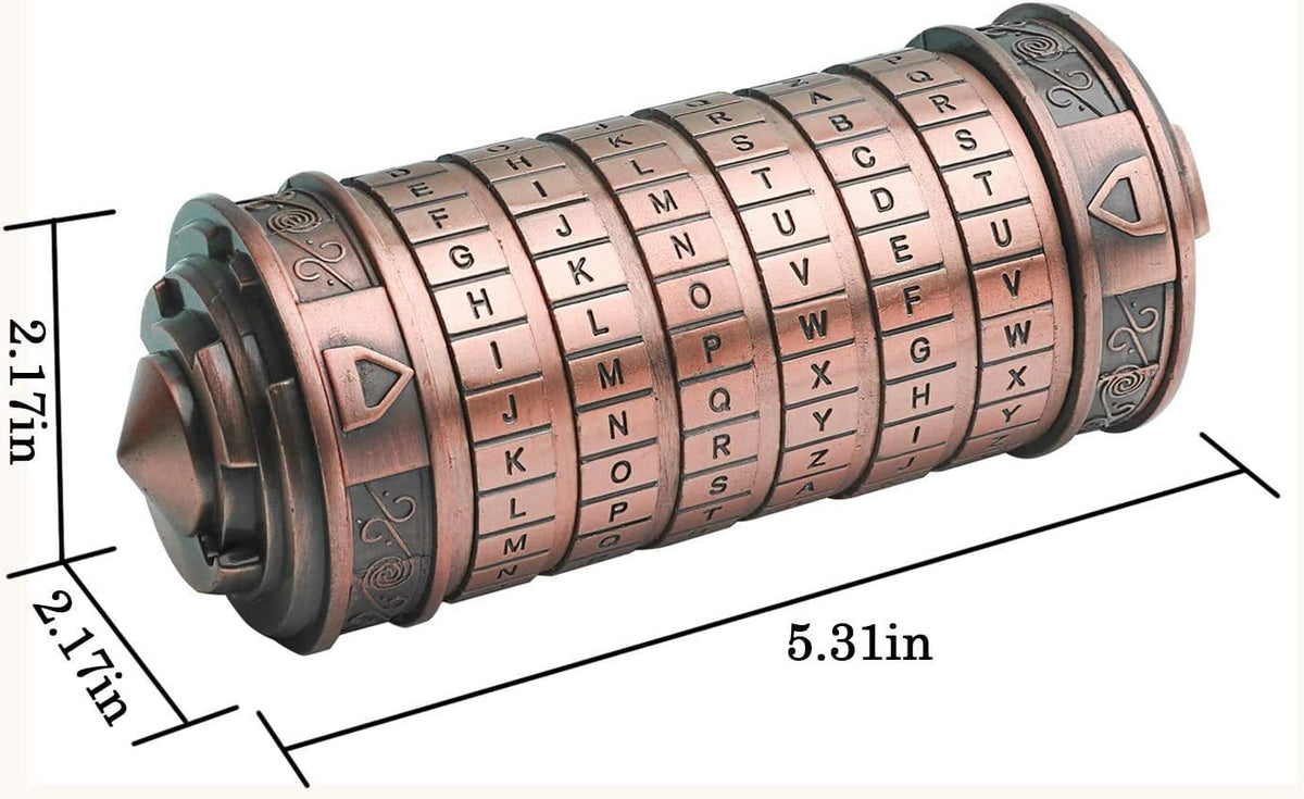 Cryptex Da Vinci Code Mini Cryptex Lock Puzzle Boxes with Hidden - Copper - image 2