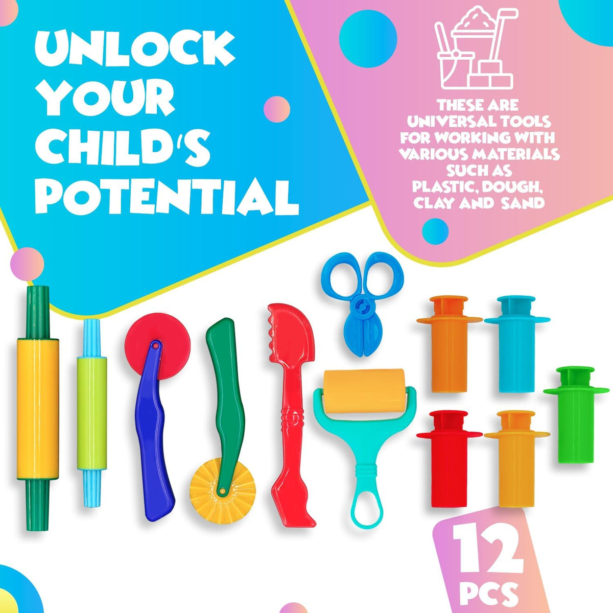 DIMROM Clay and Play Dough Tools Nine Piece Set, Ages 3 & Up - 12-piece Set - image 2