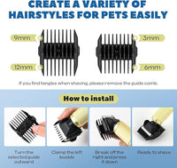 Pet Grooming Clippers 280W for Thick Heavy Coats, 2000-6000rpm Stepless Speed Control & 10ft Power Cord, Low Noise< 50db, Dog Trimmer Kit with Extra Detachable Blade (280W)
