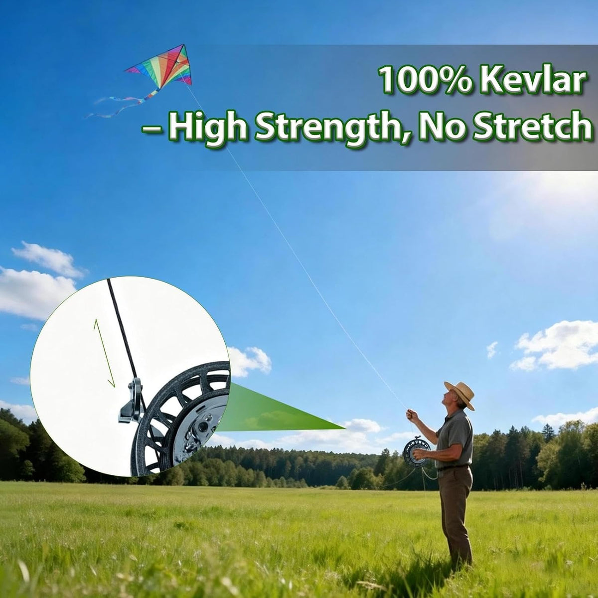 9KM DWLIFE kevlar kite string spool, heavy duty hollow braided cord - view 6