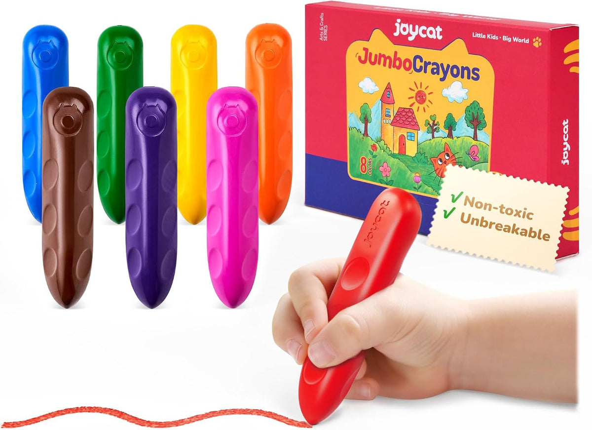 JoyCat 8 Colors Jumbo Crayons for Toddlers 1-3 - 8