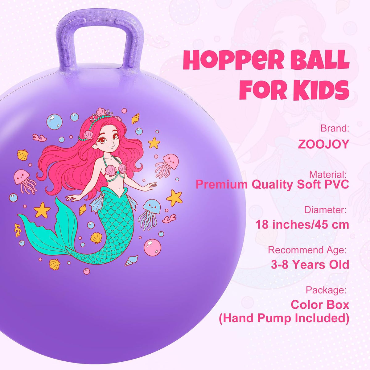 ZOOJOY 18 inch blue dinosaur hopper ball for kids with handle - view 23