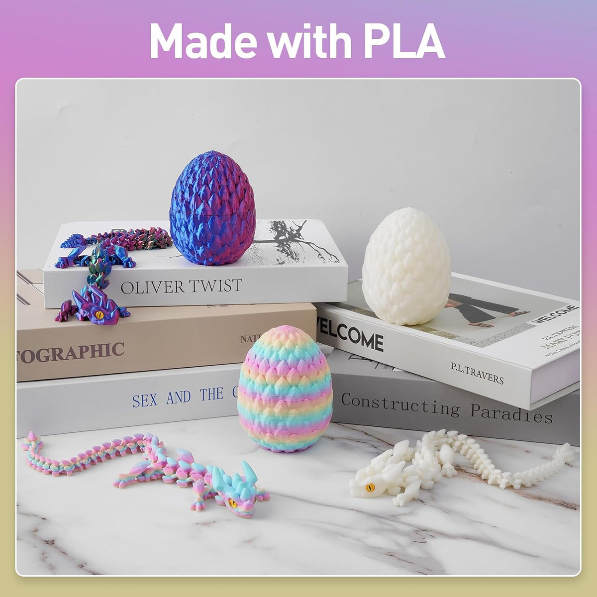 3D Printed Dragon Eggs with Dragon Inside - Random Rainbow - image 4