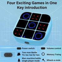 Tic-Tac-Toe Bolt Game, 4-in-1 Handheld Puzzle Games Console, Electronic Tic-Tac-Toe Game - Blue / M(Classic) - image 2
