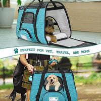 PetAmi Airline Approved Pet Carrier for Cat, Soft Sided Dog Carrier for Small Dog, Cat Travel Supplies Accessories Indoor Cat, Ventilated Pet Carrying Bag Medium Large Kitten Puppy, Small Heather Blue