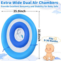 Dolphin Baby Float with Canopy UPF50+ for Age 6-36 Months Infant - Blue - image 4