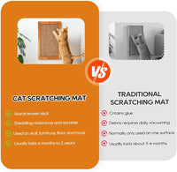 Cat Scratching Post, Wooden Sisal Cats Wall Scratcher - 1 PCS Large Brown - image 4