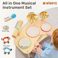Wingyz Kids Drum Set, 11-in-1 Wooden Musical Instruments for Toddlers – Fun for Kids & Family - image 4