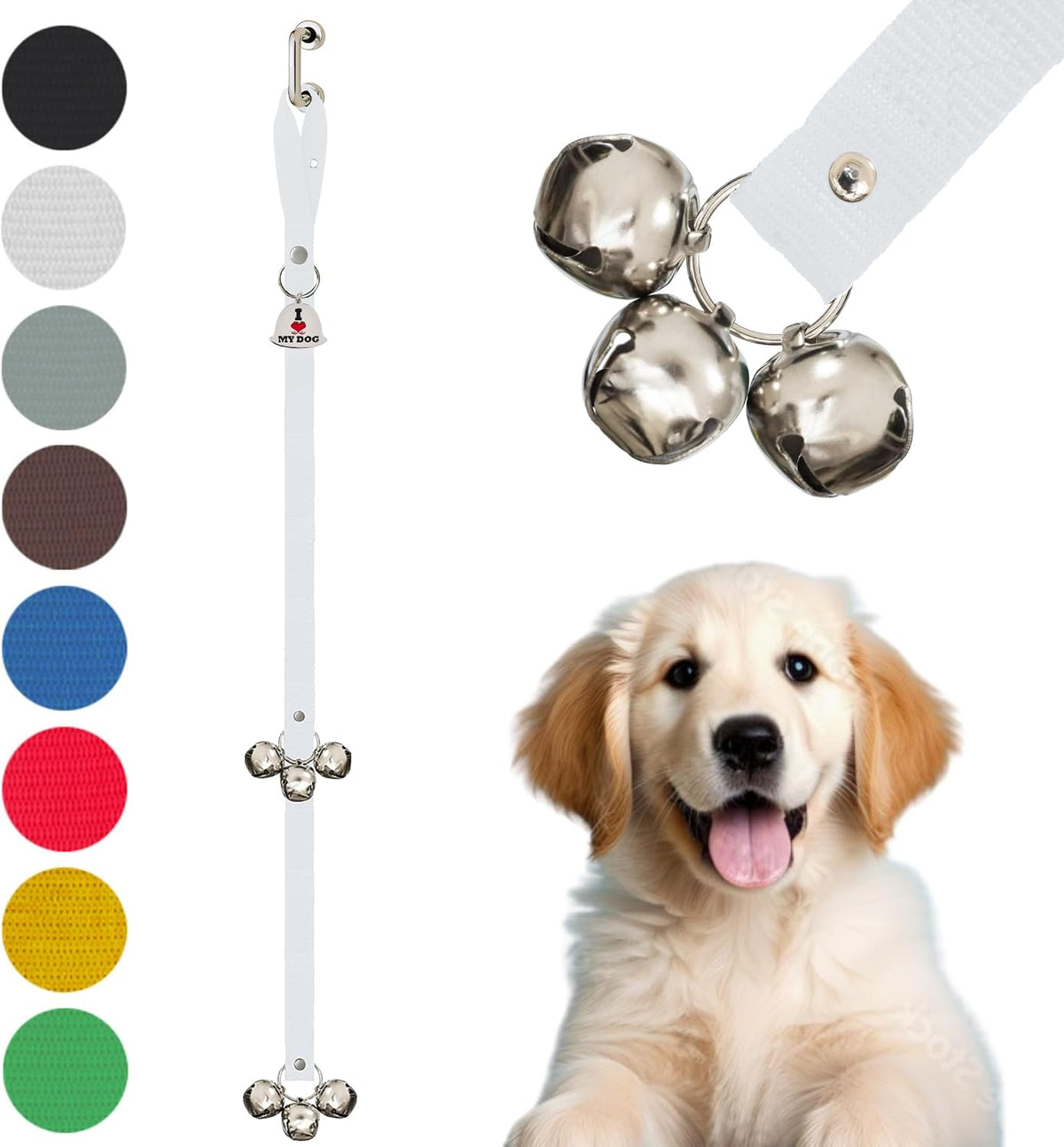 Caldwell's Pet Supply Co. Dog Potty Bells, Dog Door Bell - One Potty Bell / White