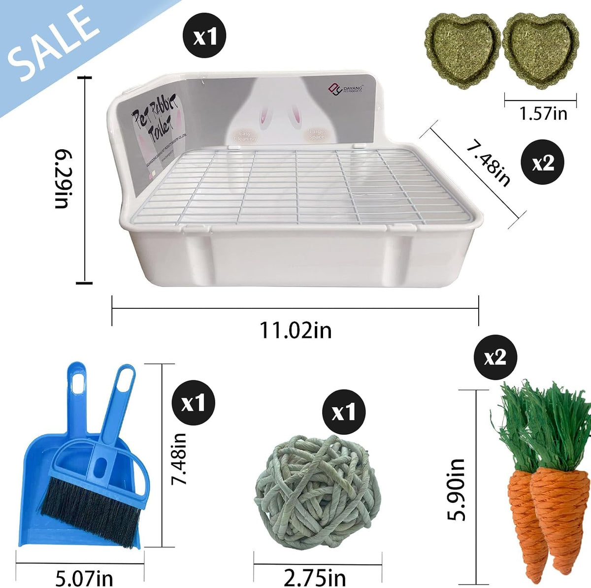 kathson Guinea Pig Litter Box, Bunny Potty Training - Plastic-White - image 4