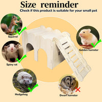 Wooden Hamsters 2-Chamber Hideout-Tunnel Multi Chamber Exploring Toy - L+L - image 3