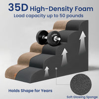 Dog Stairs for Small Dogs, 3-Step Pet Steps for Couch Sofa - Camel / 5 / 5-Step (33"D x 15.7"W x 22.6"H) - image 4