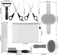 Dog Grooming Kit for Shedding, Bath Gloves - 8 PCS / Gray - image 2