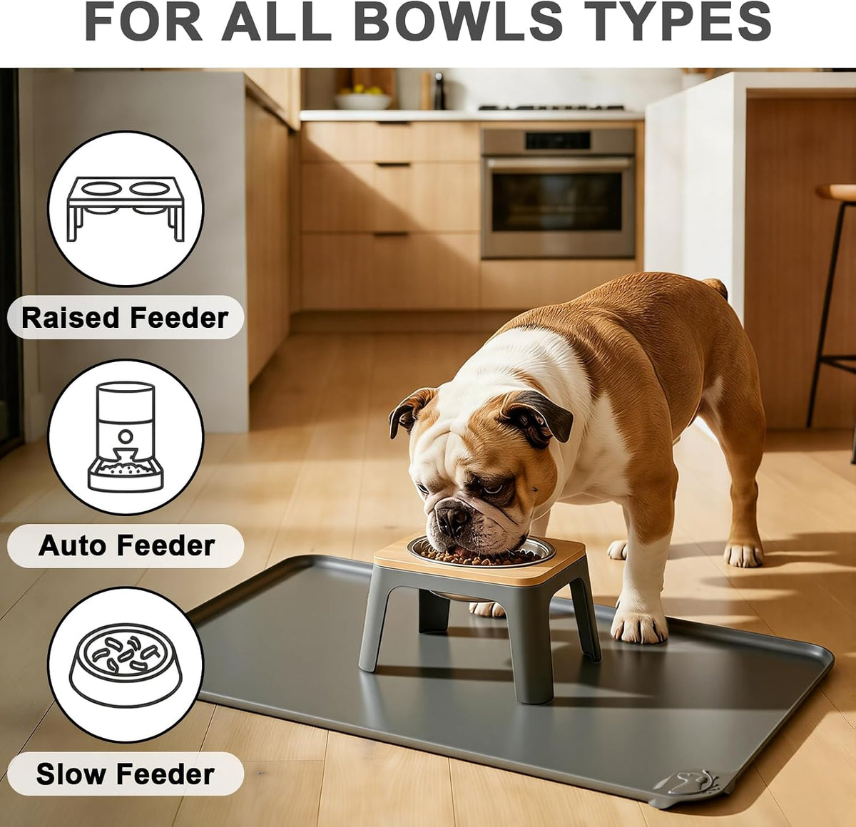 Silicone Pet Feeding Mats, 24''x16'' Large Size, Waterproof - Gray / 24"L x 16"W - image 2