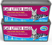 Cat Litter Refill Bags Compatible with Genie Easy Roll Litter Bin – Daily Care for Cats - 2 Packs