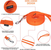 Strong Durable Nylon 10ft Long Dog Training Leash, Traction Rope - Orange / 15 Feet - image 3