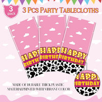 Ragnhild 3 Pack Cow Print Birthday Party Supplies Cow Pattern Printed - Pink / 3 - image 4