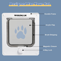 Wordcam X-Large Robust Cat Door for Interior/Exterior - White / Medium - image 4