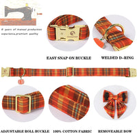 DOGWONG Fall Pumpkin Orange Plaid Dog Collar - C: Fall Plaid / S - image 3