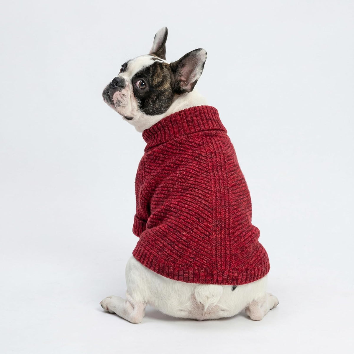 Fitwarm Thermal Knitted Dog Sweater Doggy Winter Coat Pet Clothes - Medium / Burgundy Red - image 3